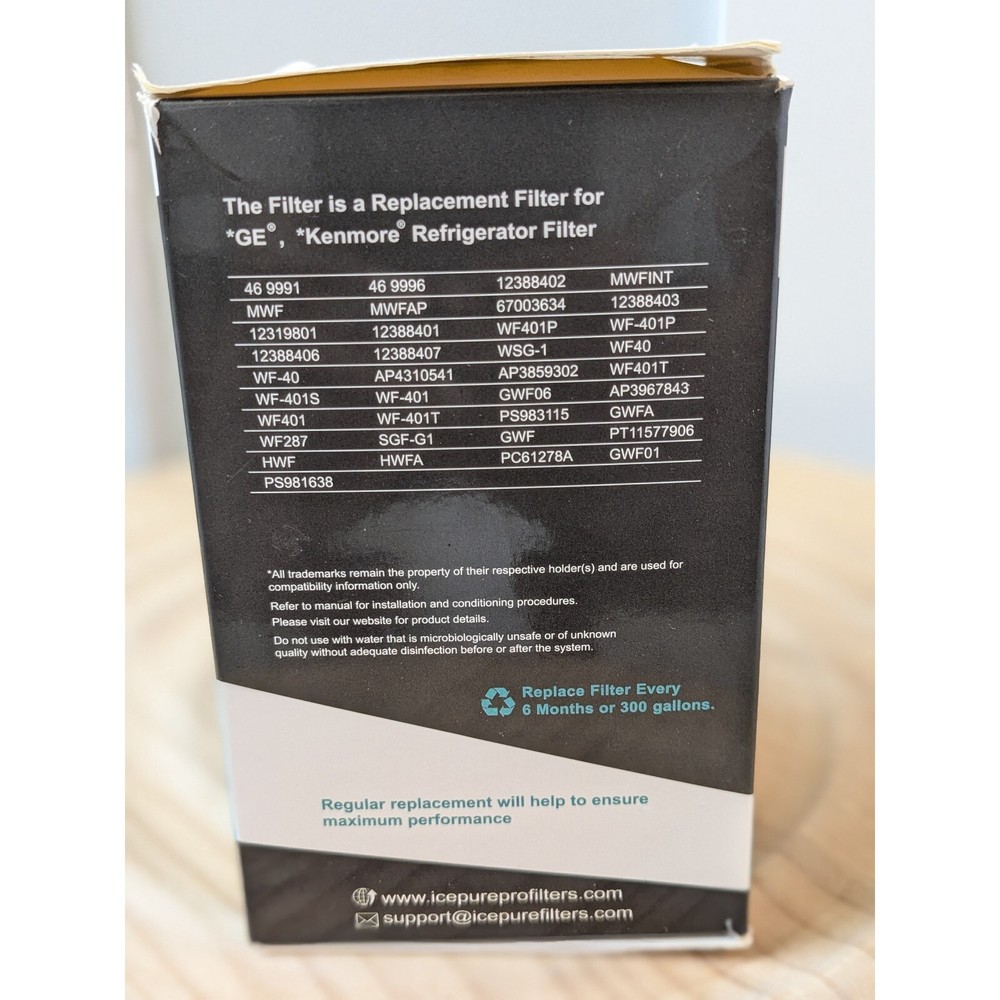 ICEPURE PRO Refrigerator Ice & Water Filter Fits GE Kenmore