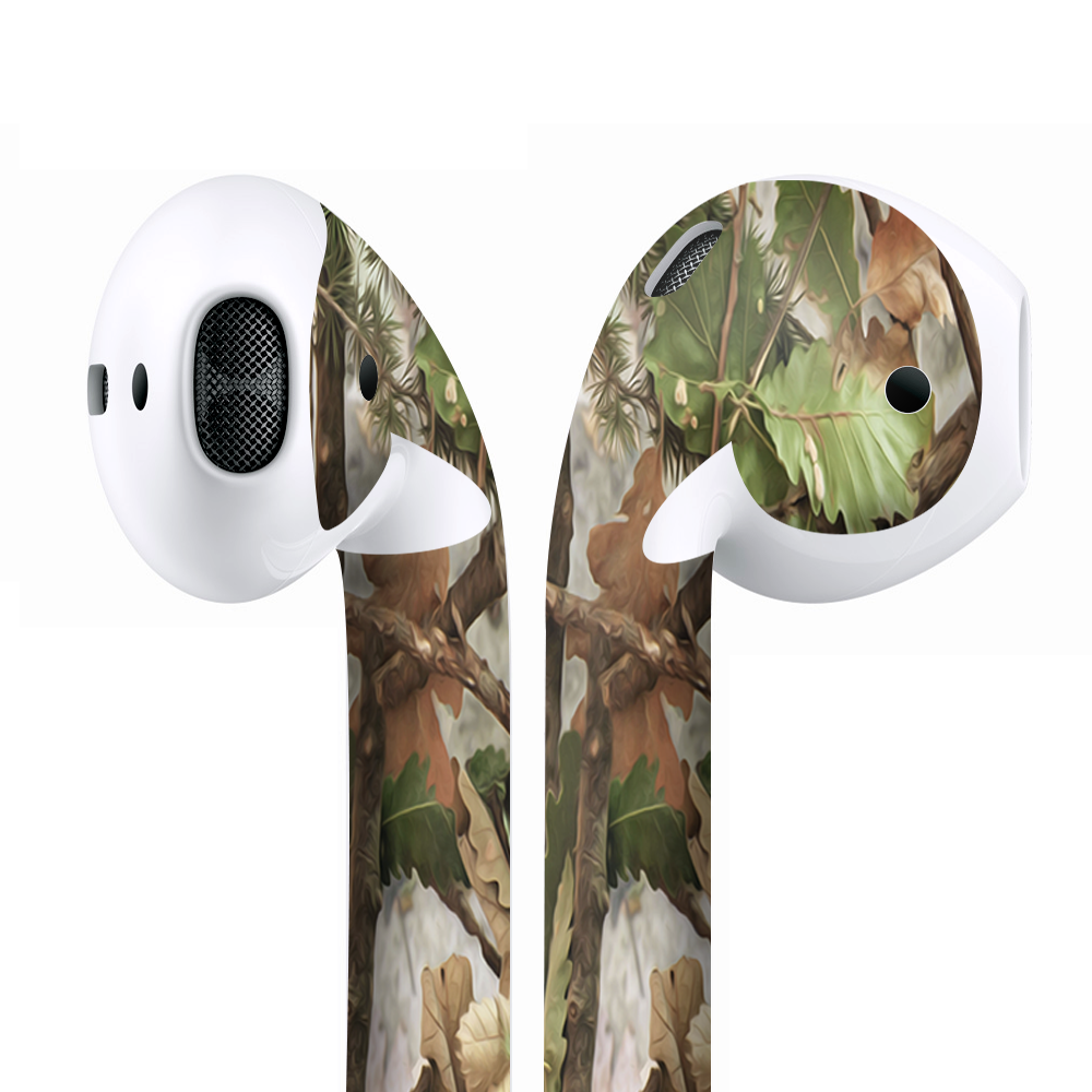 Skins Wraps compatible for Apple Airpods tree camo real oak