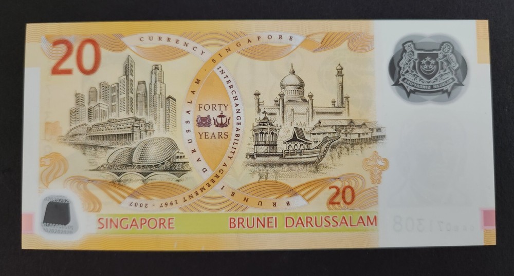 Singapore 2007 20 Dollars Polymer Commemorative Note P-53 UNC