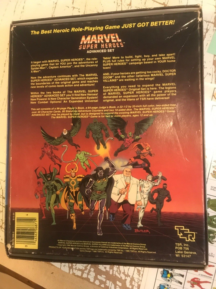 MARVEL SUPER HEROES ADVANCED SET TRS 1986 ROMPER GAME