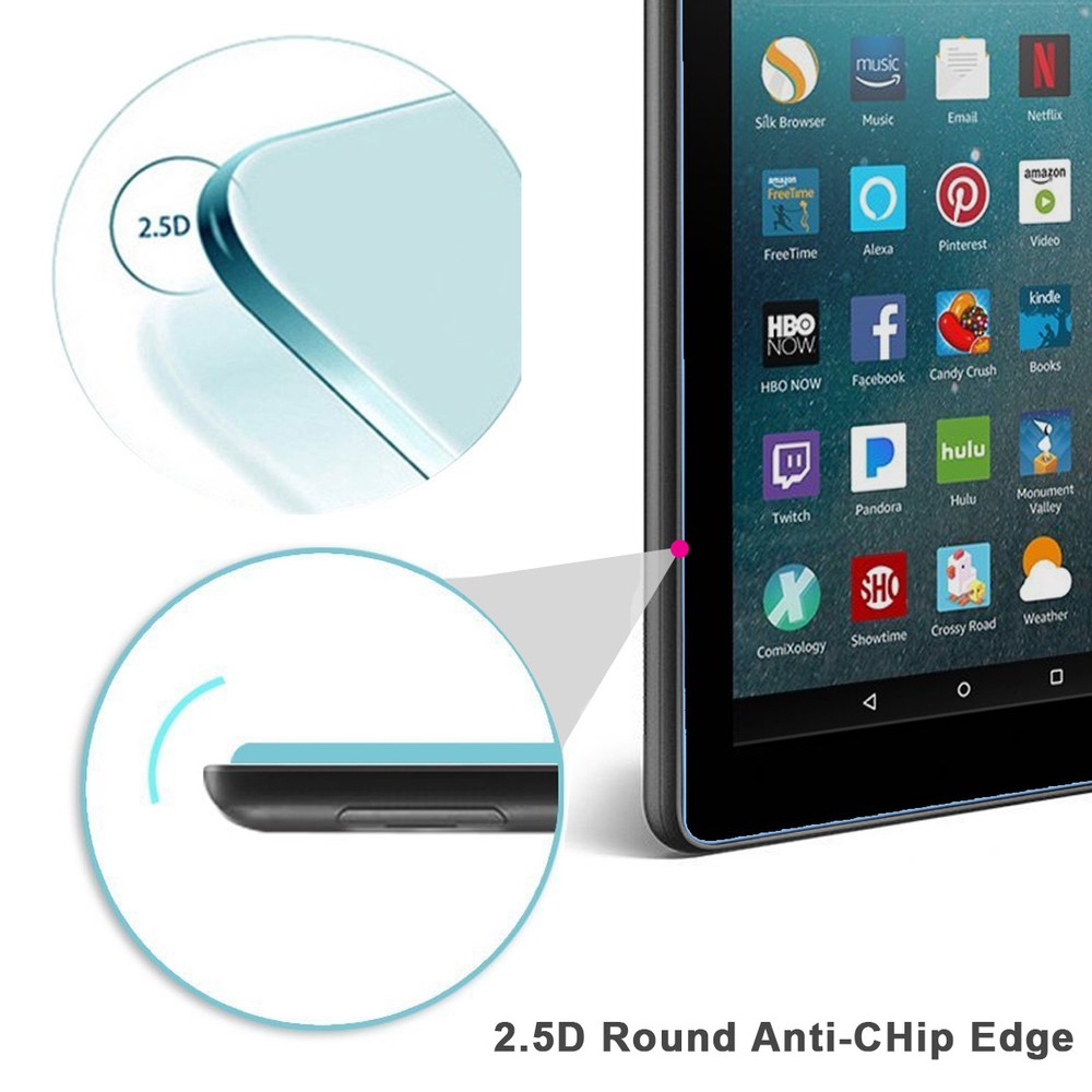 Tempered Glass Screen Anti Scratch Protector for Amazon Fire HD8 (7th Gen-2017)