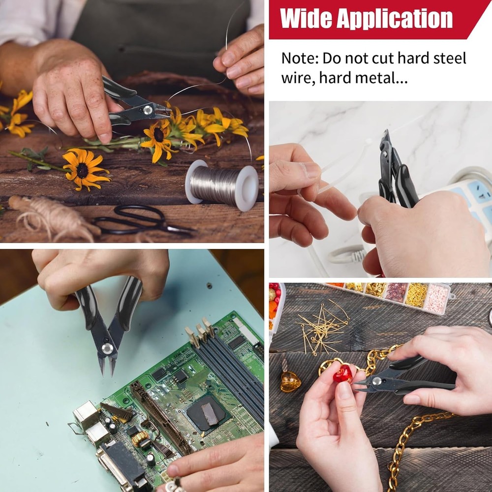 5 Inch Micro Flush Cutter, 2 Pack Small Wire Cutters Spring Loaded Cutting Plier