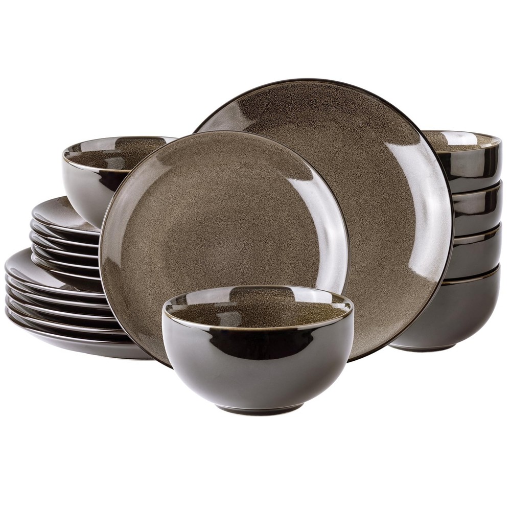 Ceramic Dinnerware Sets for 6,Stoneware Plates and Bowls Sets,Handmade Reacti...