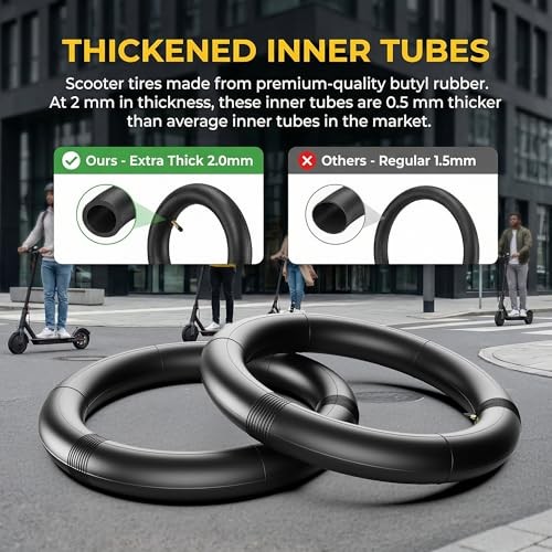 (2 Pack) 10x2.5,60/70-6.5 Thicker Inner Tubes. Replacement Wheels for Ninebot