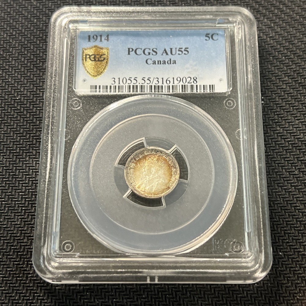 Canada 1914 5 Cent AU 55 PCGS