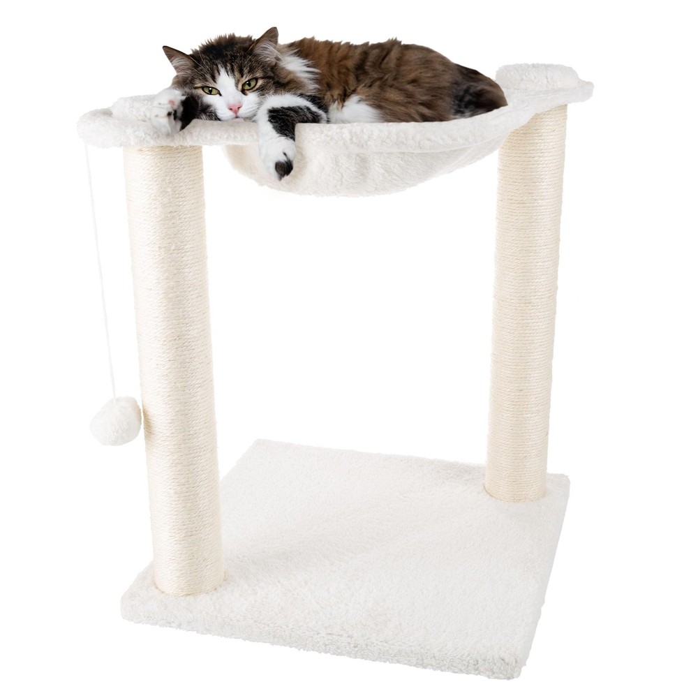 PETMAKER Cat Tree and Scratcher- Two Sisal Scratching Posts, Hammock Style Loung