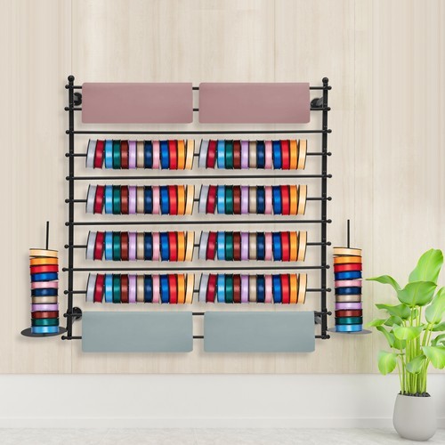 Wall-Mounted Display Rack, Wrapping Paper Ribbon Holder, Organizer