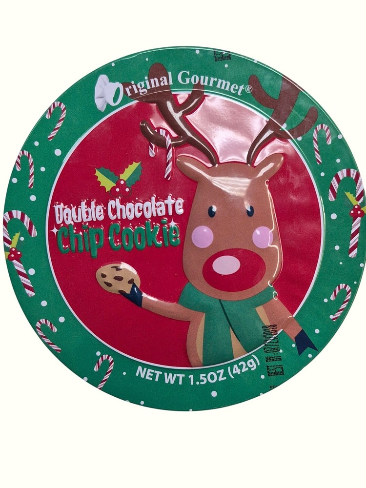 Christmas Reindeer Cookie Tin Holiday Design