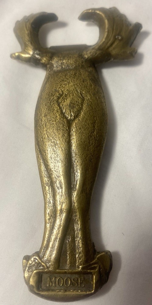 3-D Moose Shaped Hand Held Brass Bottle Opener