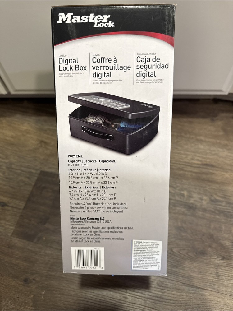 Master Lock Medium Digital Lock Box – P021EML