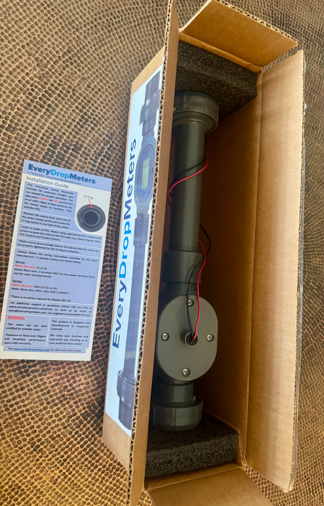 Everydropmeters flowmeter 1" 2 wire with extensions Model 1004-EX