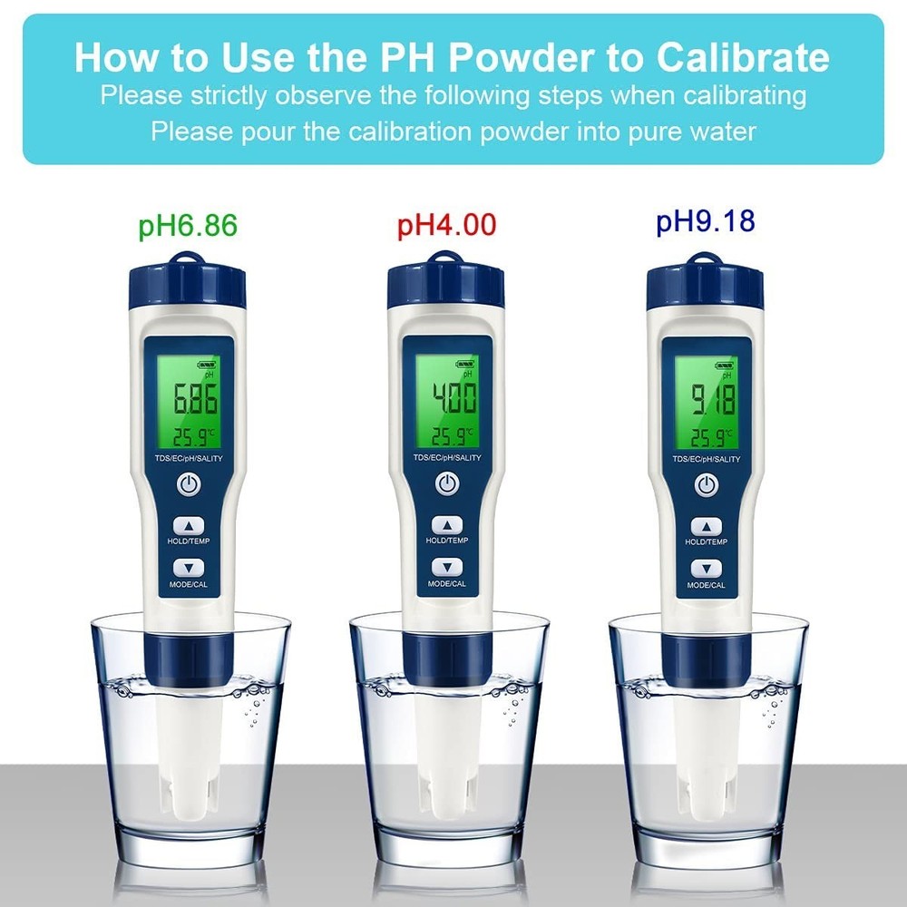 Multi-Functional pH/TDS/EC Tester - Easy Calibration for Safe Water Use