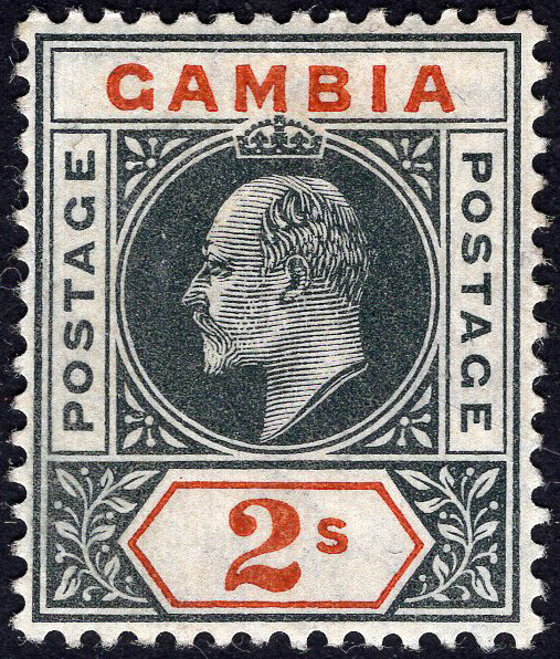GAMBIA-1905 2/- Deep Slate & Orange Sg 68 MOUNTED MINT