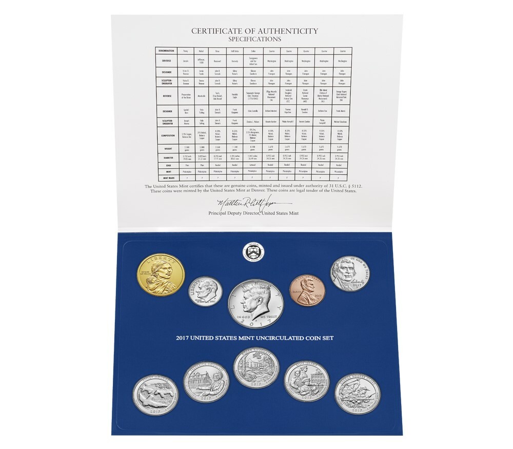 2017 P&D Uncirculated US Mint Set with first ever P MM Cent UN-OPENED MINT BOX