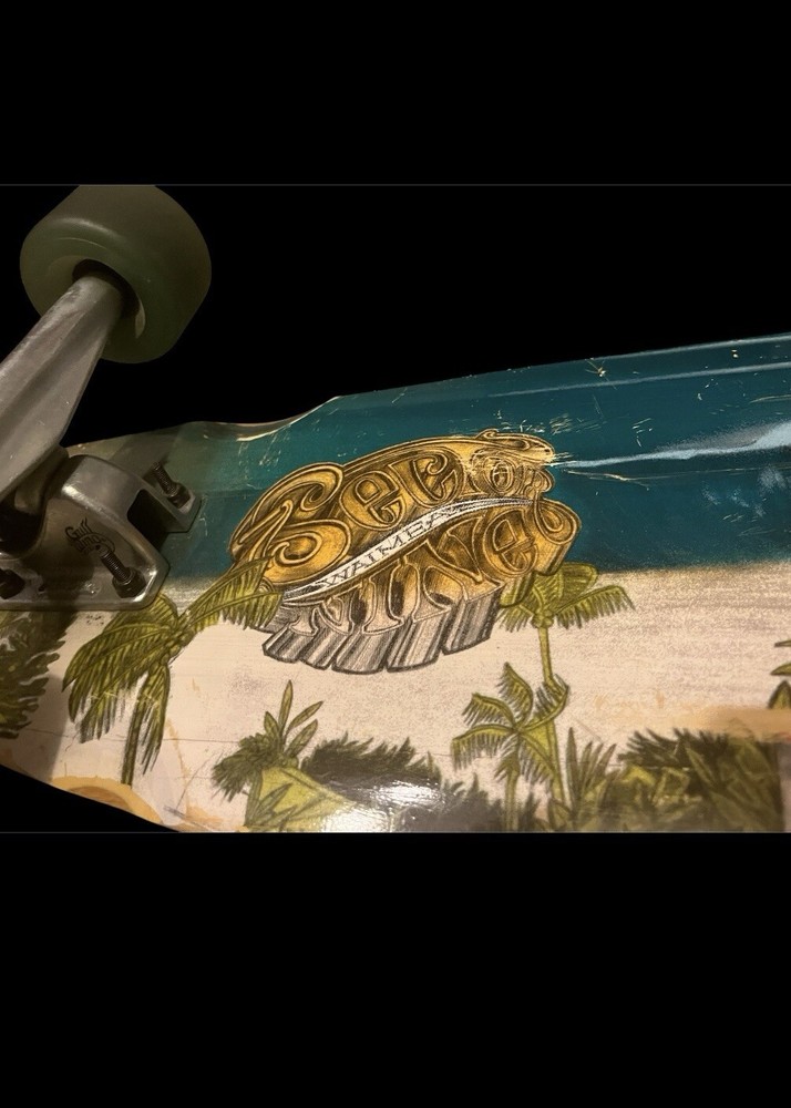 Sector 9 Waimea Longboard Skateboard White Ocean Wave
