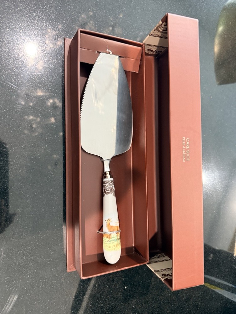 Spode Woodland Cake Server W/Stainless Blade