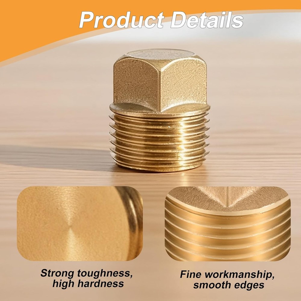 Boat Drain Plugs, 2PCS Solid Brass Boat Plug, Premium 1/2 Inch Npt Threaded Tran