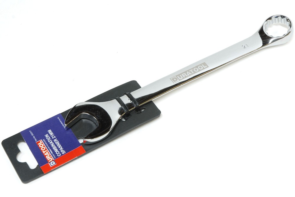 DURATOOL Polished 21mm Combination Wrench Spanner 12point Chrome Vanadium D02317