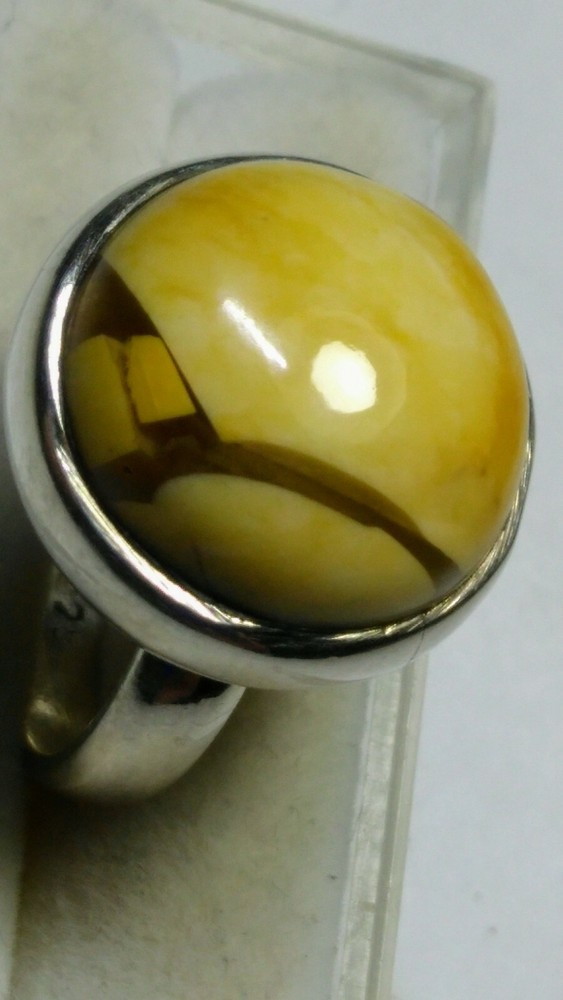 CHARMING NATURAL PICASSO AGATE IN STERLING SILVER RING SIZE 6.75-7.0!