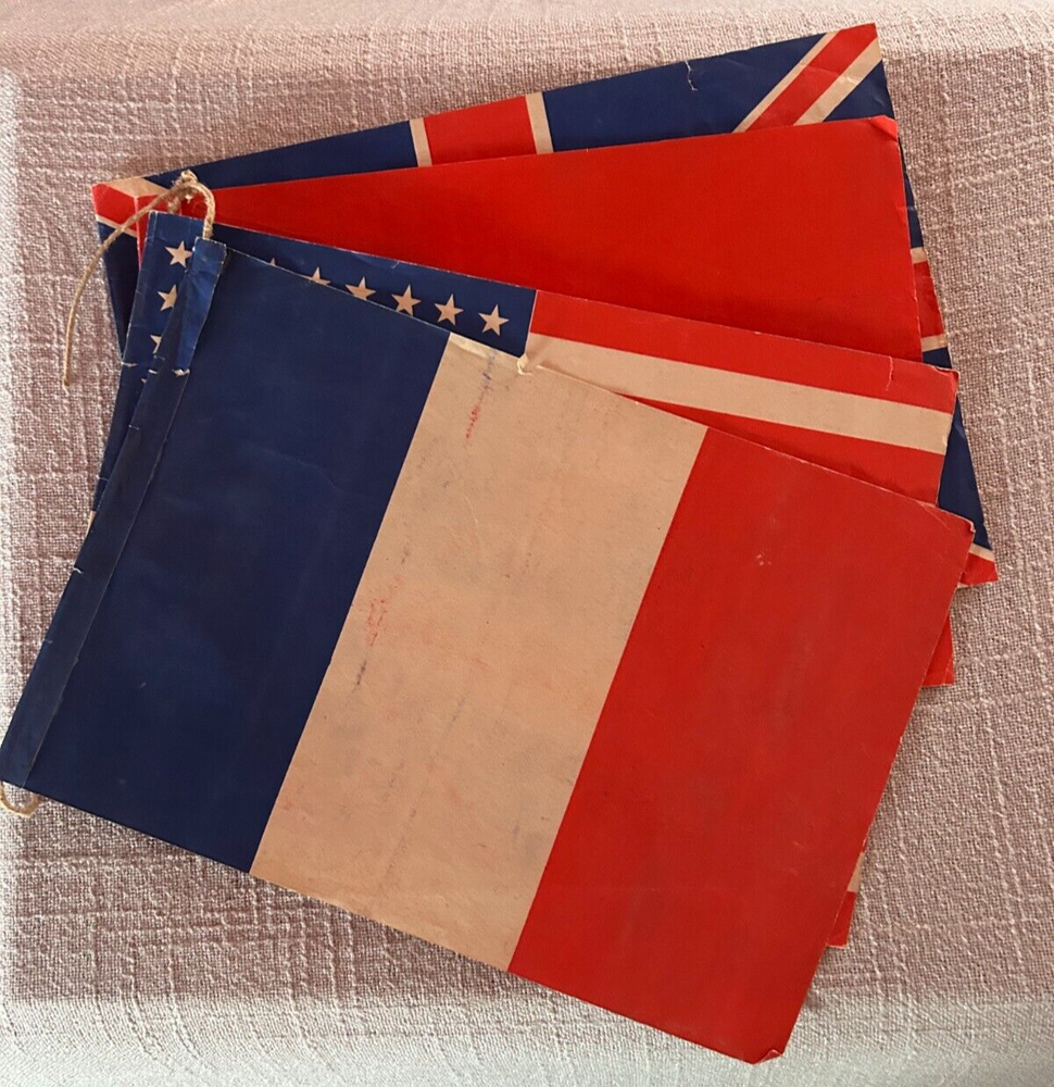 Pre WW2 Era Japanese Naval Games Paper String Flags