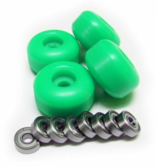 Blank Skateboard Wheels + ABEC 9 Bearings 53mm GREEN