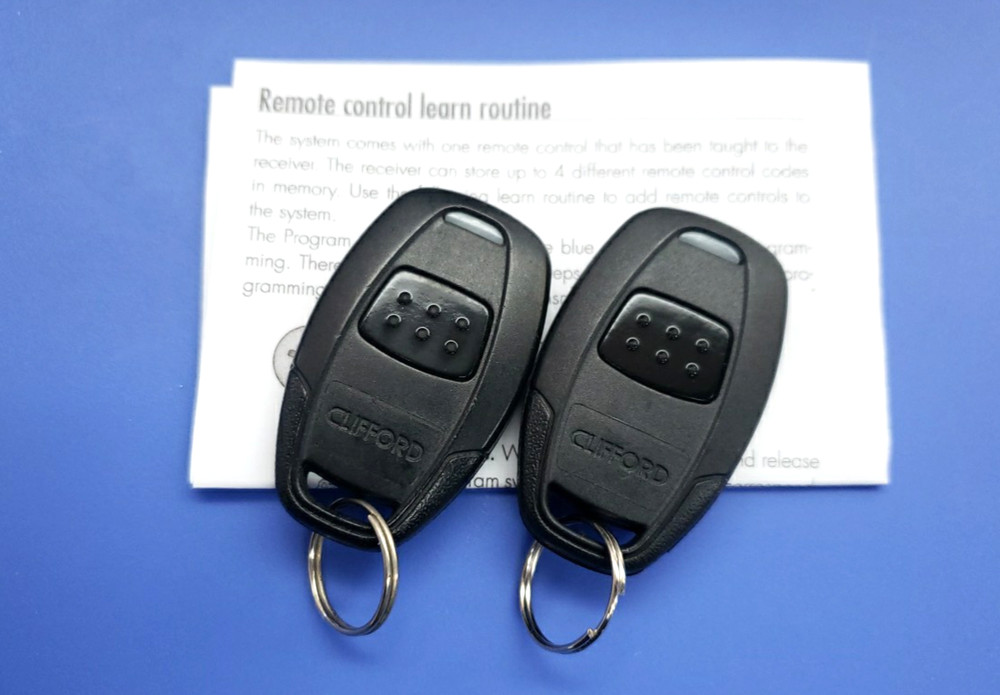 2x Clifford 1 Button Remote Transmitter Fob 7111X - Tested - Black Button