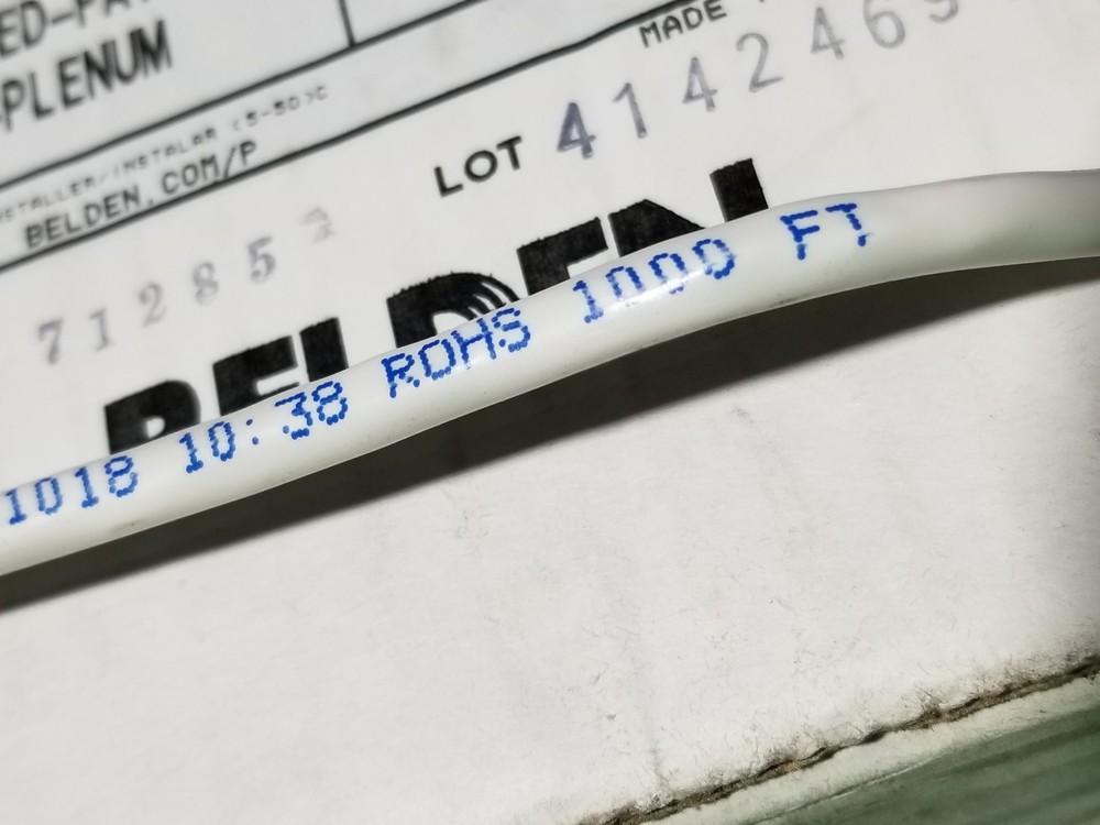 Belden 1700A 24/4P CAT5e UTP Bonded Pair DataTwist Network Cable CMR White/100ft