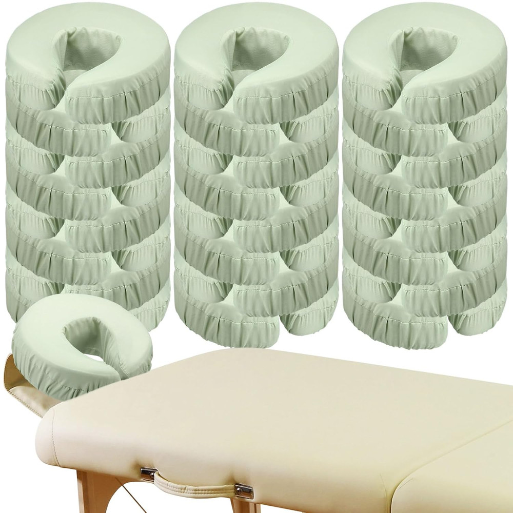 24 Pcs Face Cradle Covers for Massage Table Microfiber Reusable Soft Thicker Mas