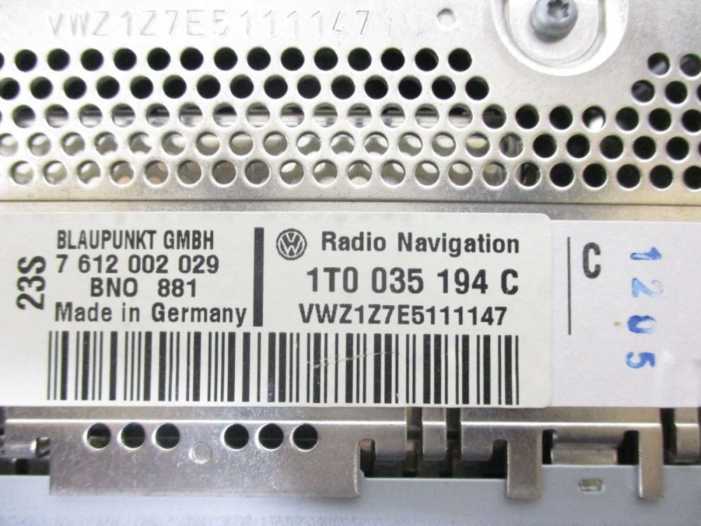 Radio/Navigation System Combination CODE AVAILABLE!!! Fits VW Golf Plus