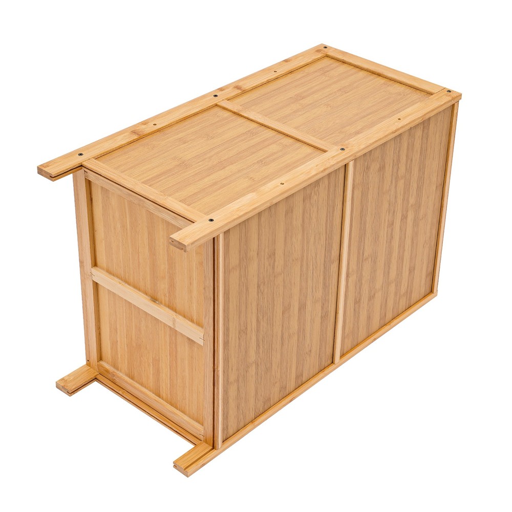 End Side Bedside Table Nightstand Sideboard w/ Rattan Decorated Drawers Storage