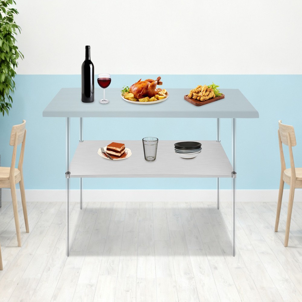 Work Table Under Shelf Stainless Steel Adjustable Lower Shelf for DuraSteel