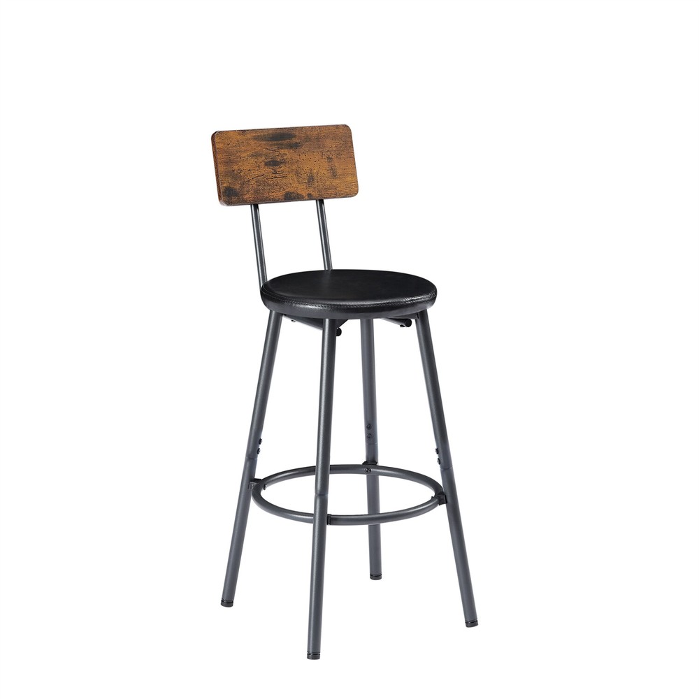 4 Piece Bar Table Set Counter Height Kitchen Pub Table w/ 3 Bar Stool Brown