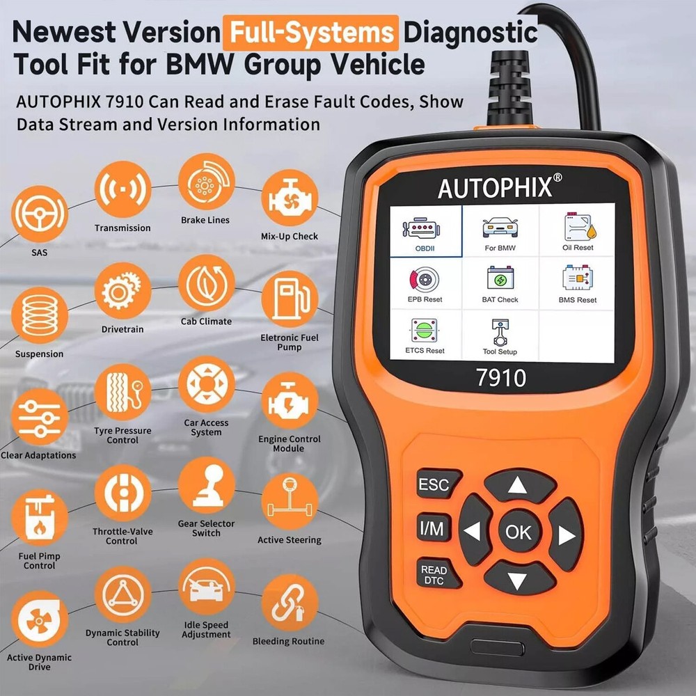 AUTOPHIX 7910 for BMW All System Diagnostic Tool Code Reader OBD2 Scanner Oil