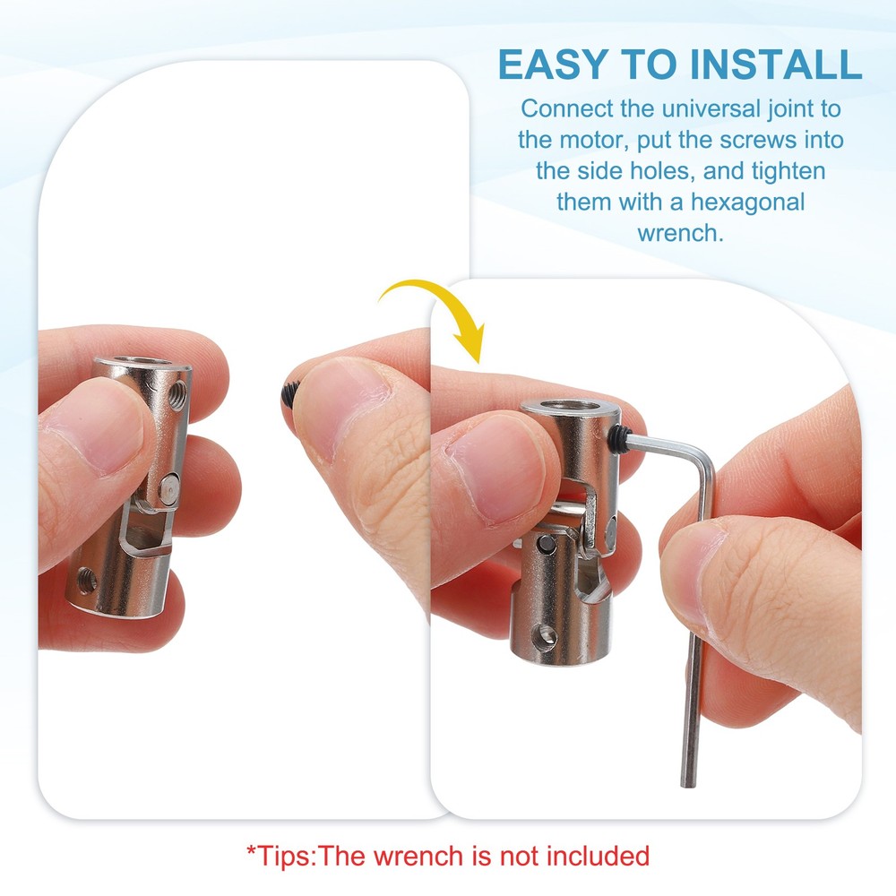 5pcs Rotatable Joint, 2mm to 2mm Inner Dia Universal Joint