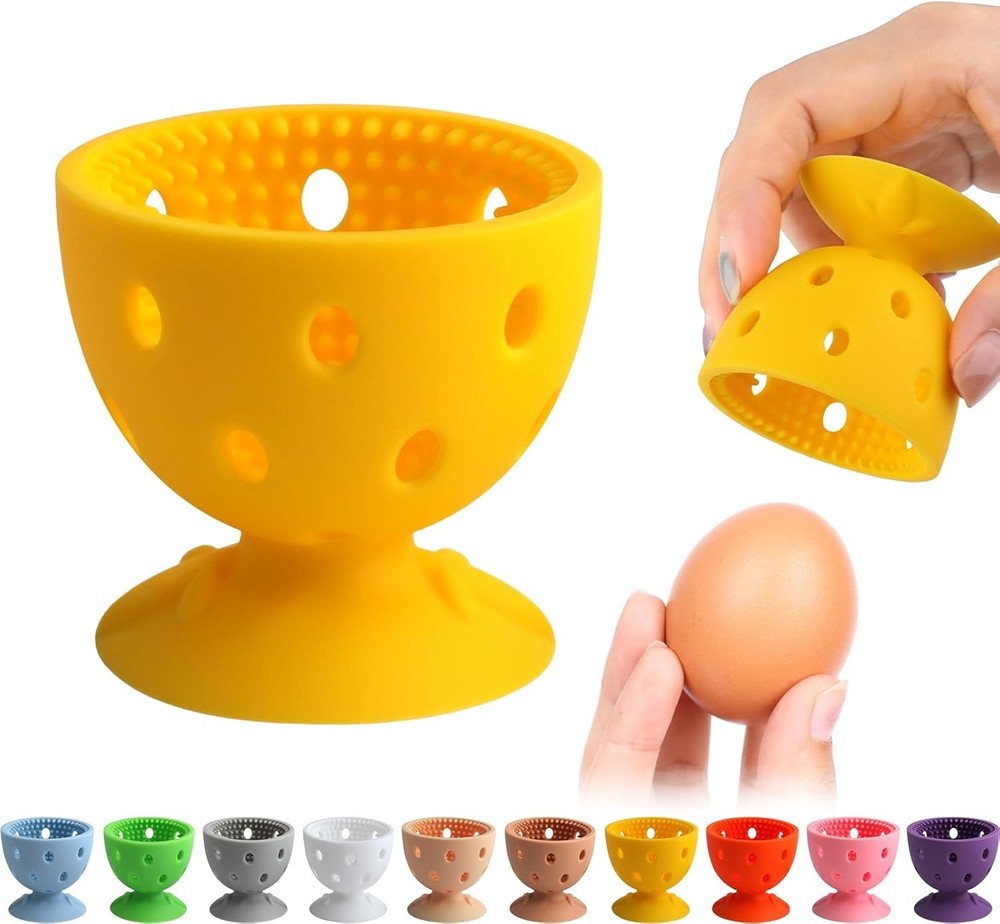 Egg Cleaner Scrubber Fresh Eggs Cute Chick Shaped Silicone Egg Washer Yellow