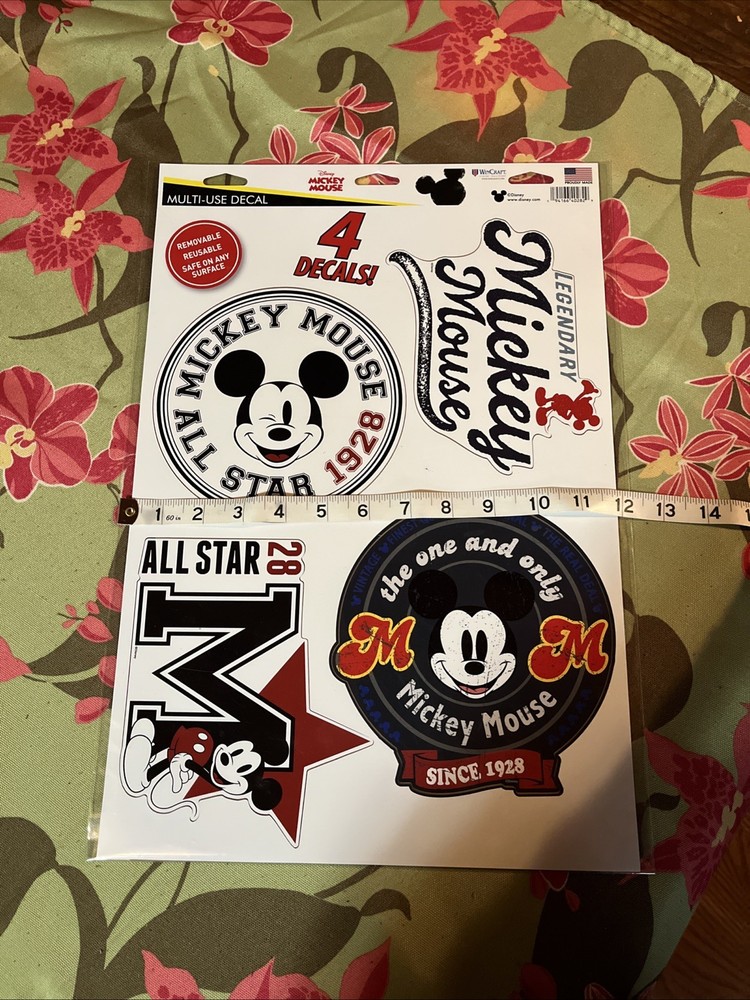 MICKEY MOUSE 4 PIECE ALL STAR MULTI-USE DECALS DISNEY LICENSED