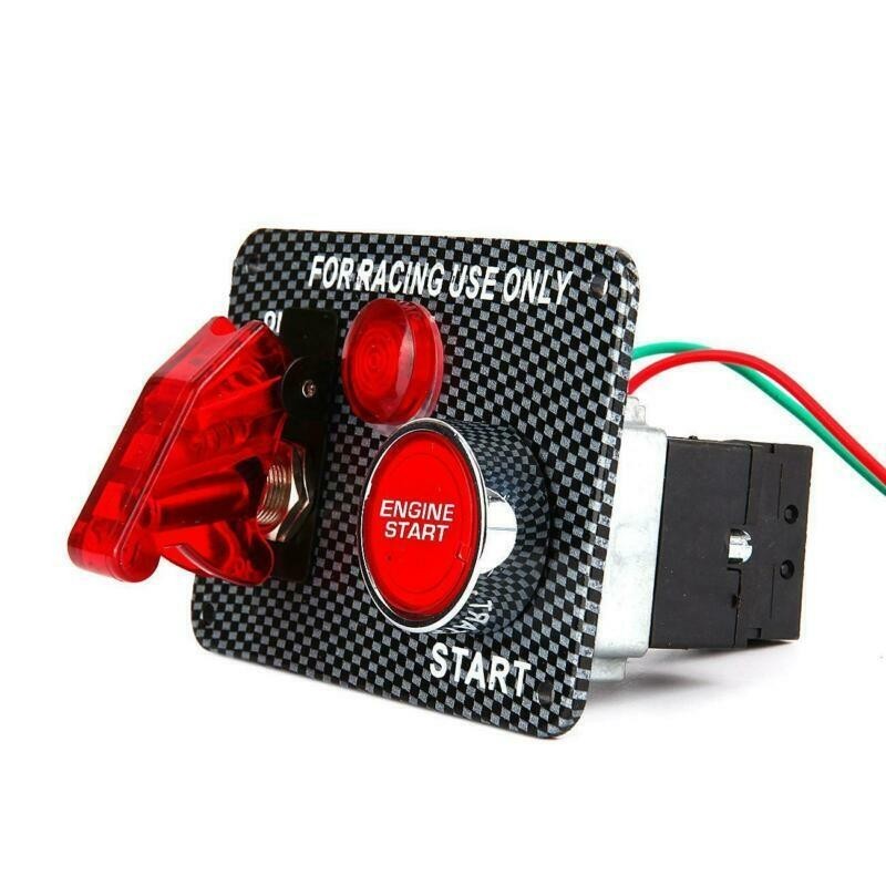 Ignition Switch Panel Engine Start Starter Push Button LED For Toggle Racing Car