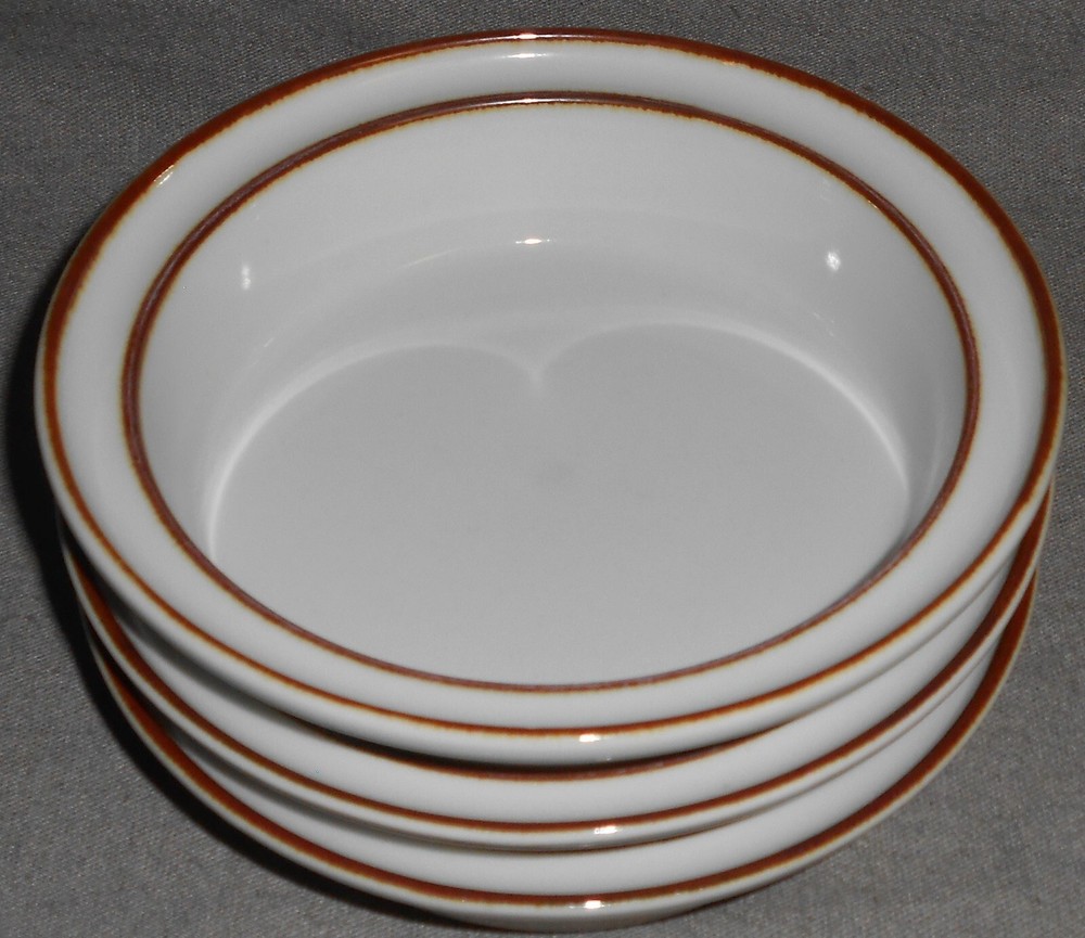 Set (3) Sango STOCKHOLM BROWN PATTERN Rim Cereal Bowls