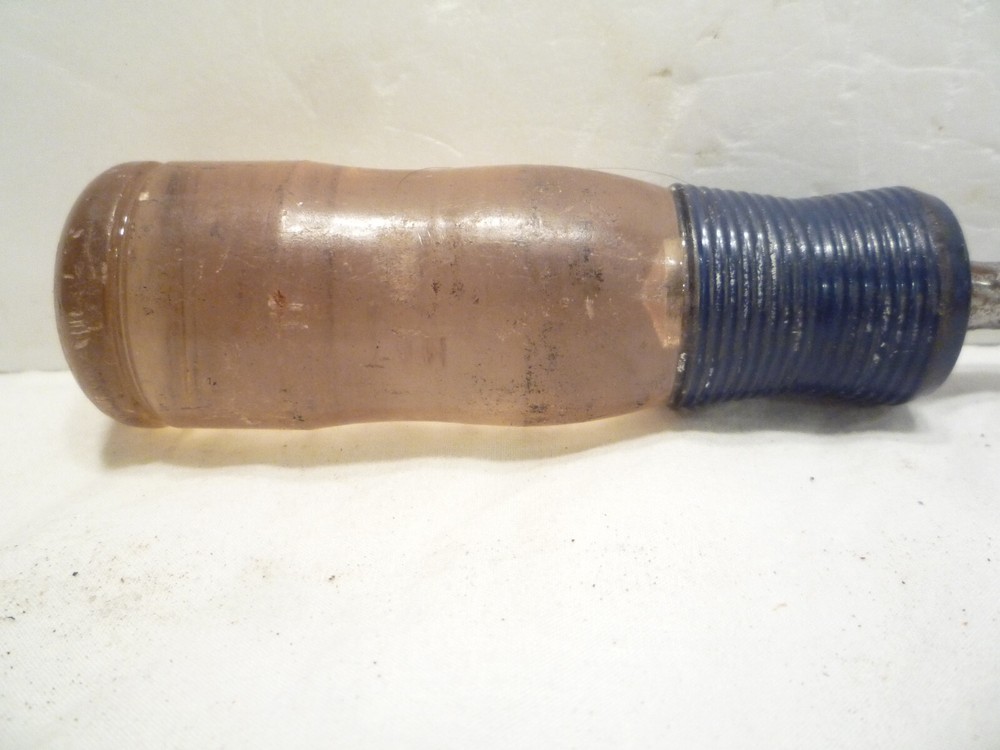 Vintage Craftsman 1" Bevel Edge Chisel - Clear & Blue handle - Nice blade