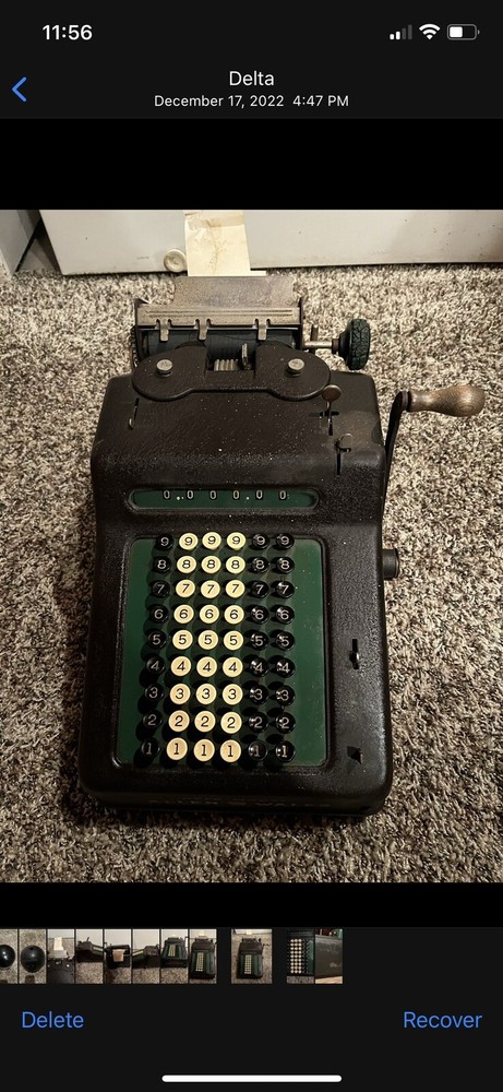 Vintage Allen Wales Desk Model Adding Machine.