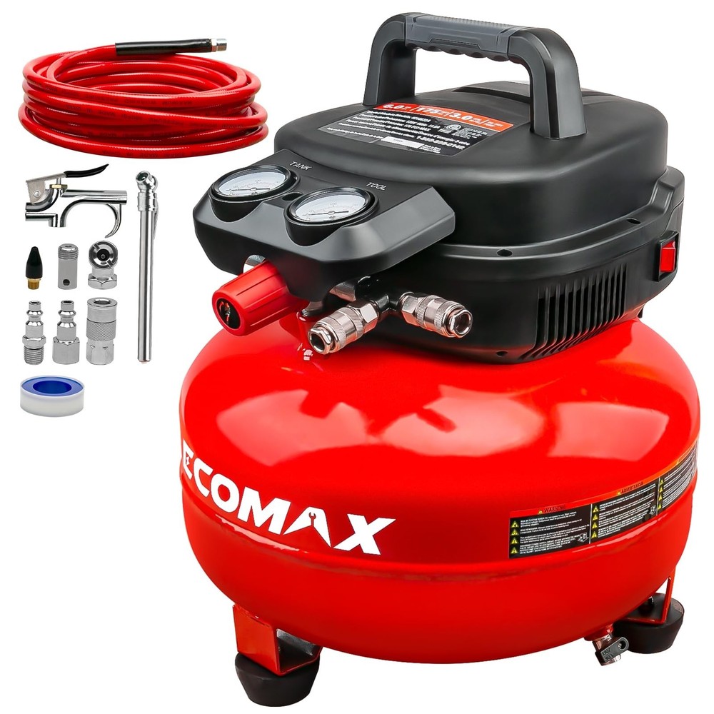 Air Compressor, 6-Gallon Pancake Air Compressor, MAX 175PSI, Compressor for A...
