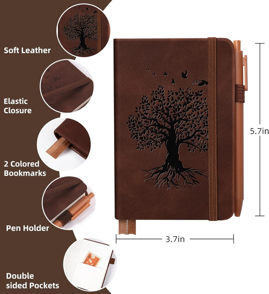3 Pack Pocket Journaling Notebooks, A6 Small Notebook Total 360 Pages Journaling