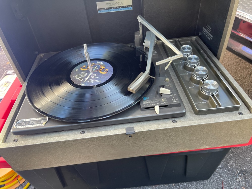 Sylvania Exponent 4/10 Solid State Garrard Record Player Turntable Tested Repair