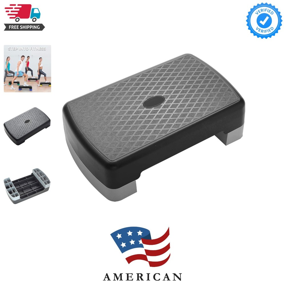 Aerobic Step Platform Trainer with Adjustable 2-Level Risers, 400 Pound Weigh...