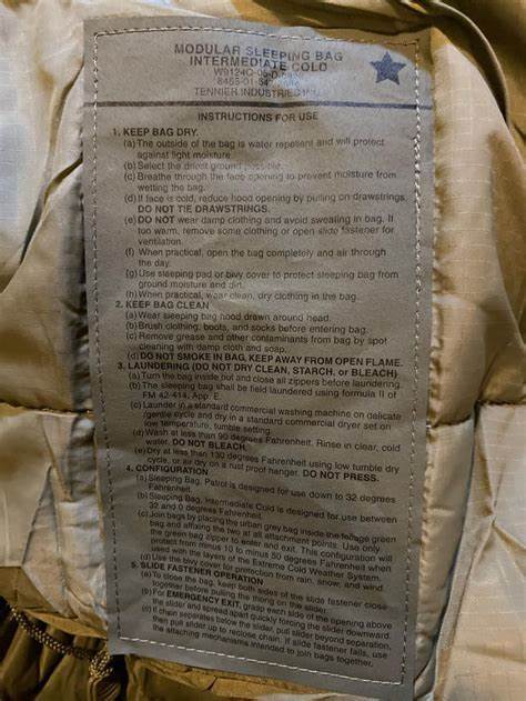 USGI MSS Intermediate Cold Sleeping Bag Urban Grey or Black