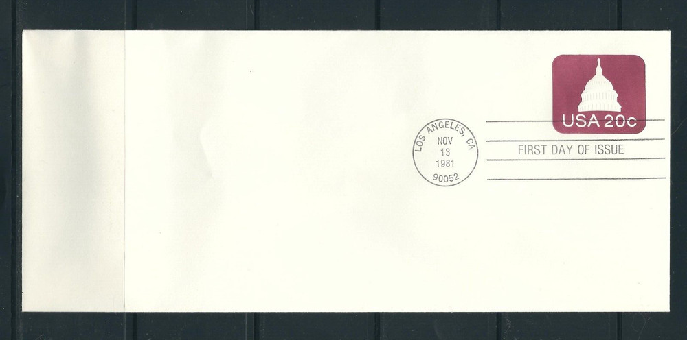 US SC # U601 Capitol Dome FDC . No  Cachet