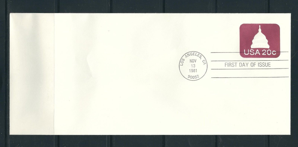 US SC # U601 Capitol Dome FDC . No Cachet
