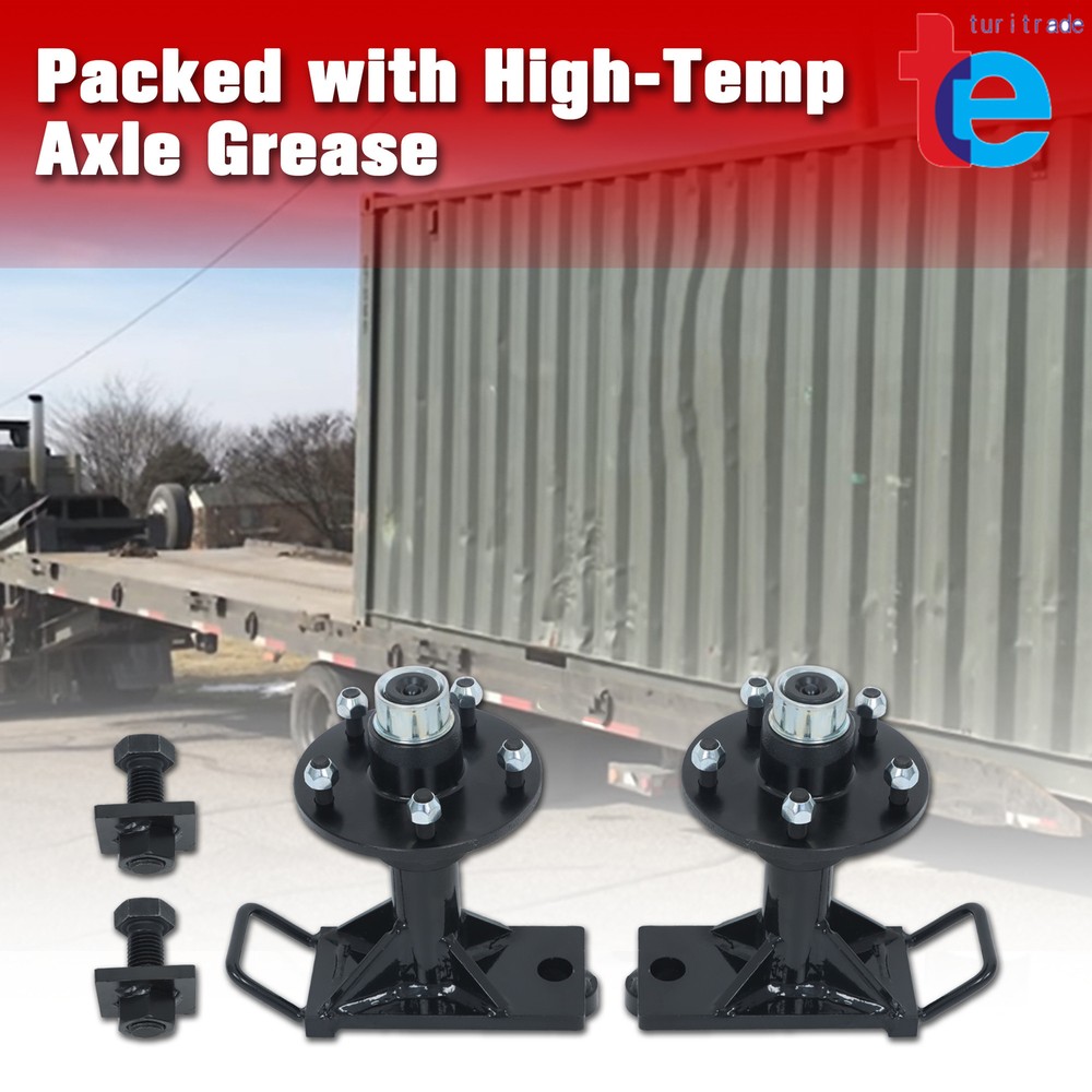 5 × 5.5 Lug Shipping Container Wheels and Bolt-On Spindle Kit with Handle