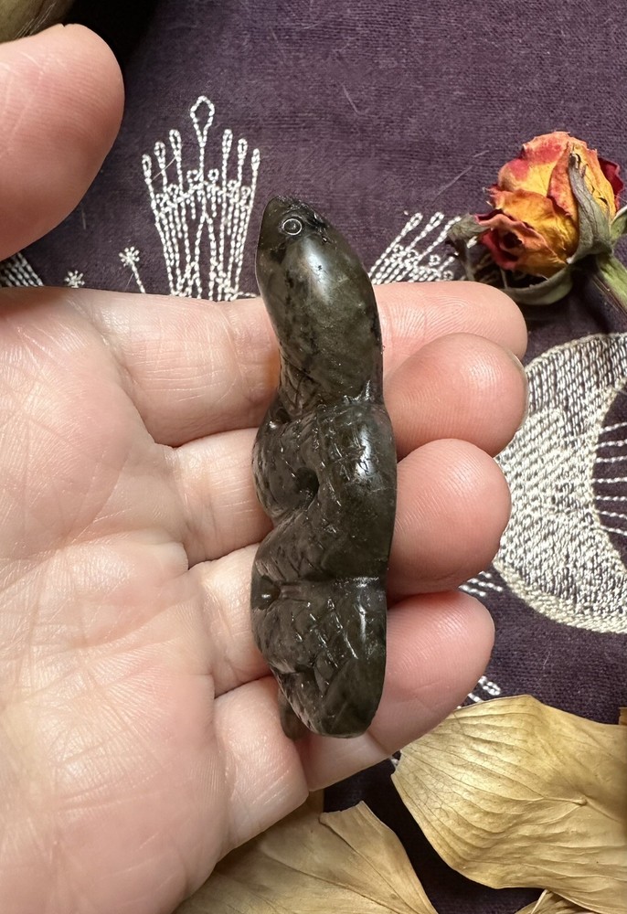 Labradorite Snake Carving, Natural Crystal