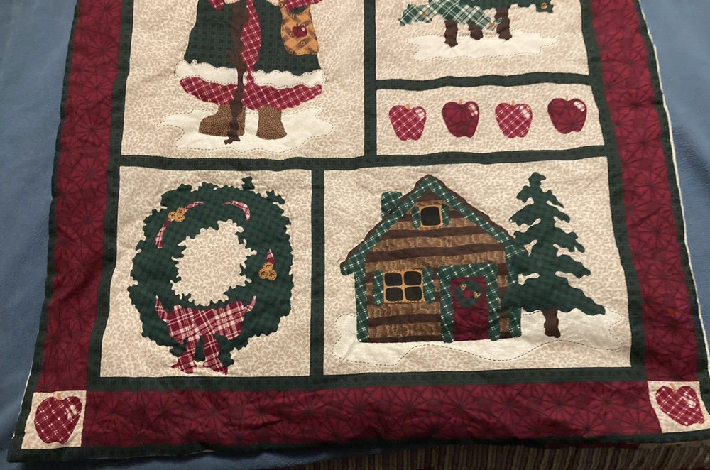 Quilted Christmas Wall Hanging initial quilting done.